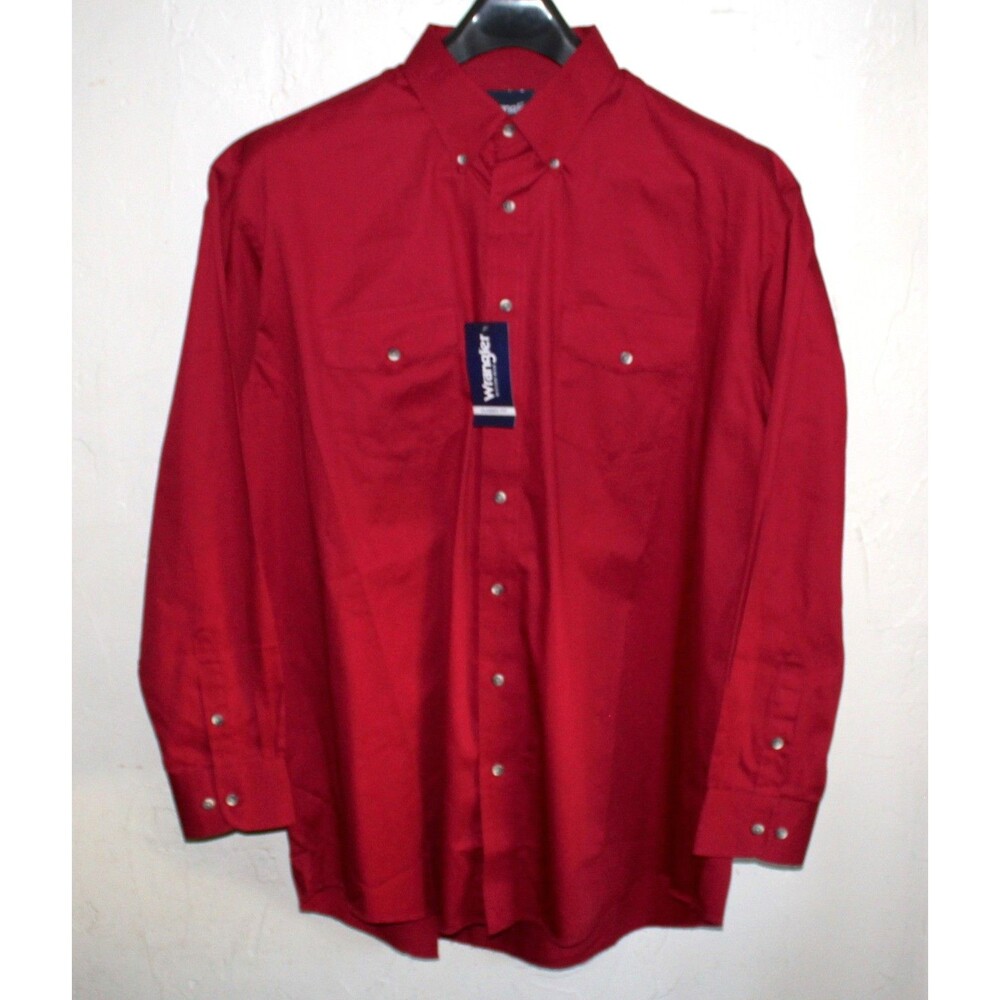 Wrangler long sleeve Shirt Men 2XLT Red Western Wear NEW